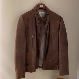 Brown leather jacket